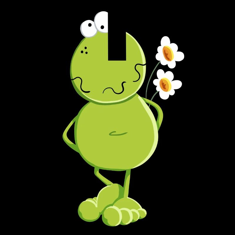 Frosch mit Blumen