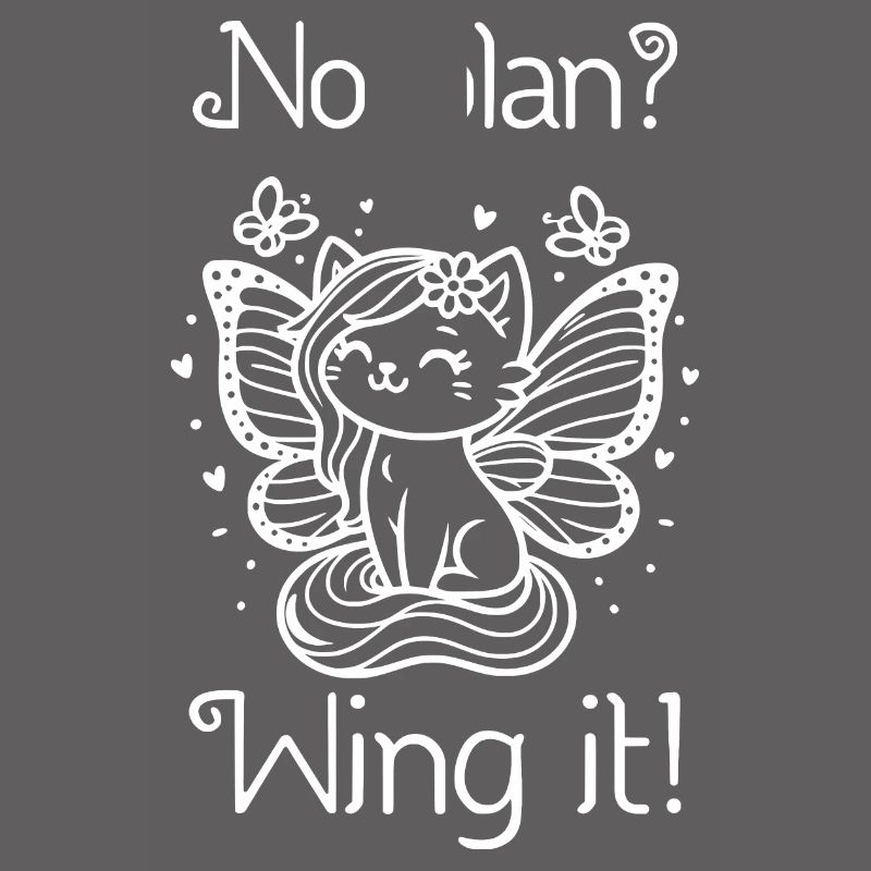 Pas de plan ? Envolez-le ! Chat ailé (blanc)