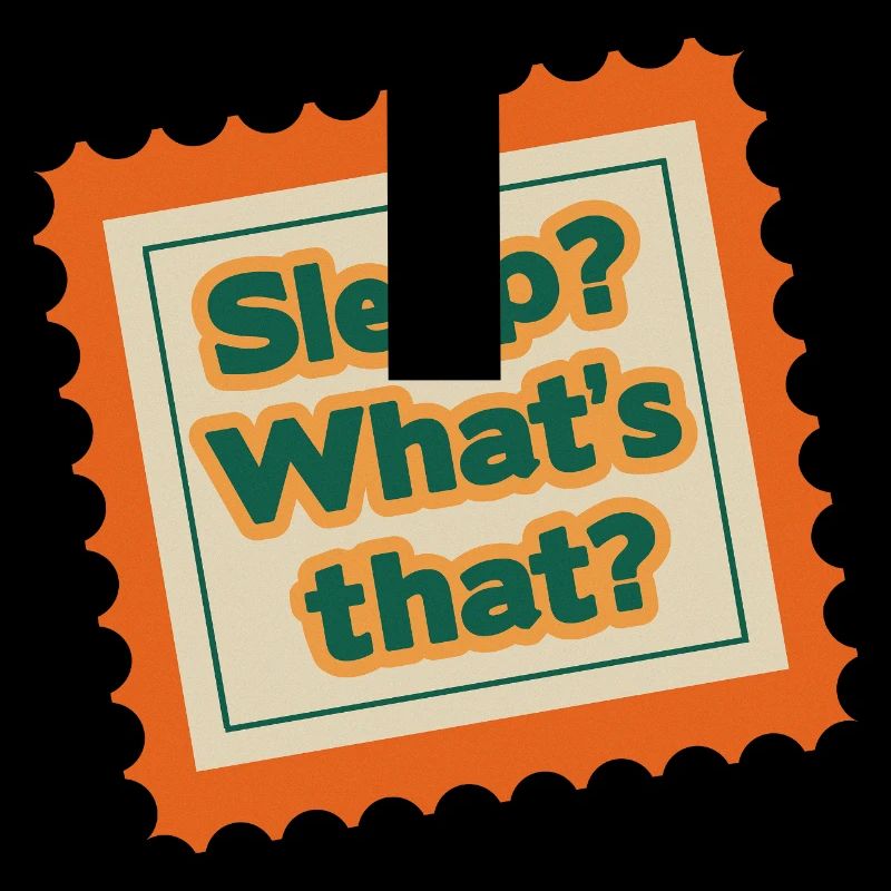 Sleep What’s That Retro Briefmarkendesign