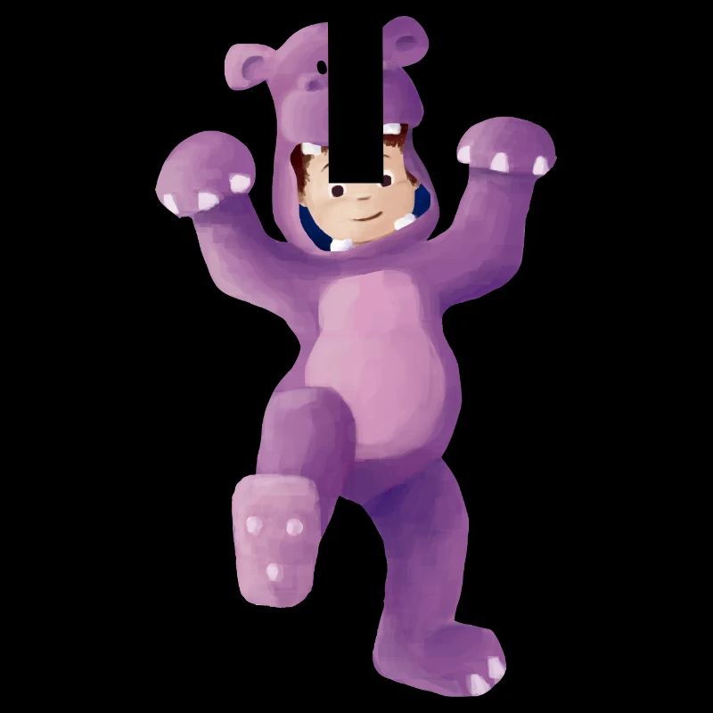 Junge als Nilpferd verkleidet