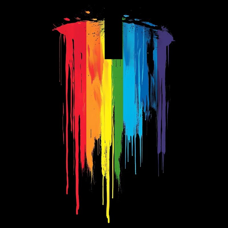 Subtil et cool Dripping Pride drapeau arc en ciel Design