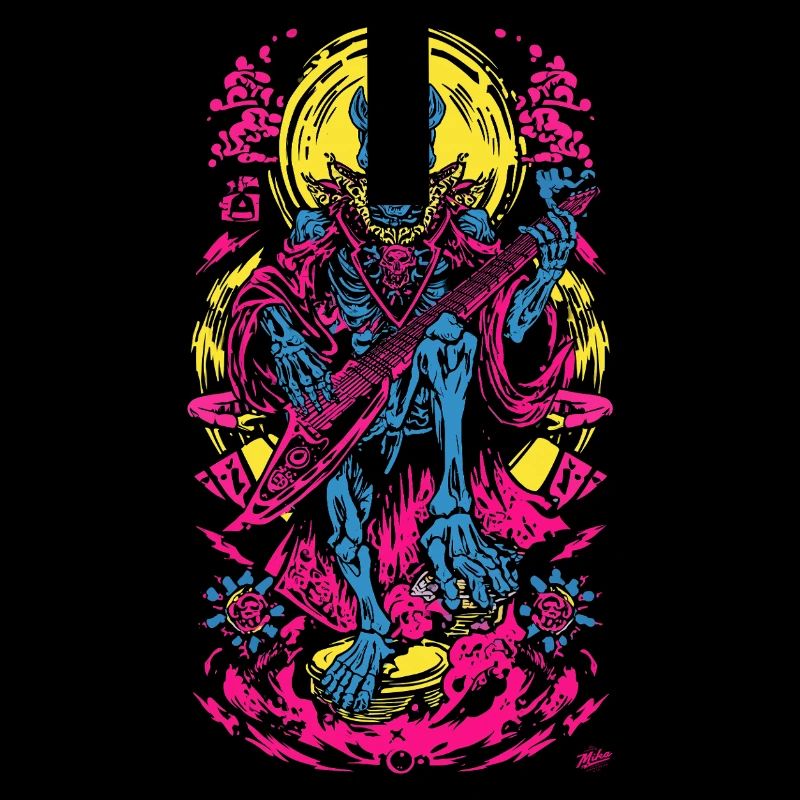 Neon Skeleton Guitariste