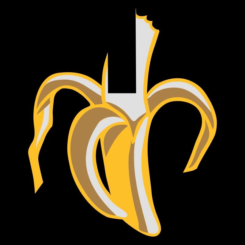 une banane à moitié mangée
