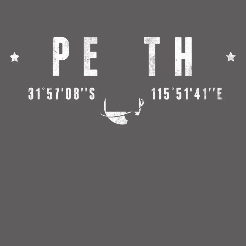 Perth Coordonnées Géographiques Stylisées
