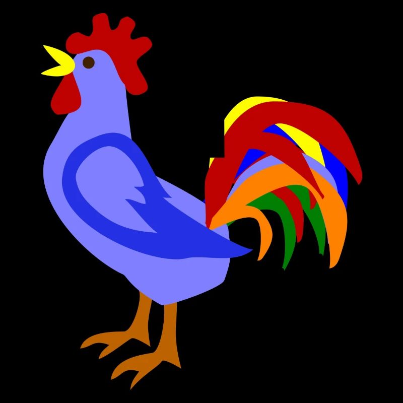 Coq coloré dans la conception artistique