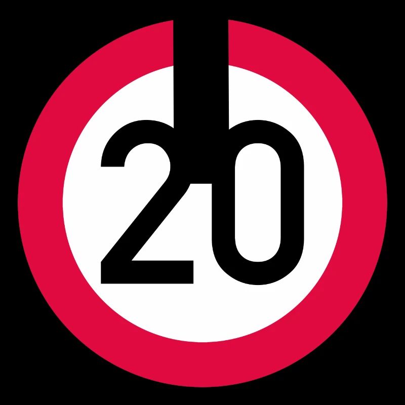 20 ans Attention ! Panneau de signalisation 20 km/h