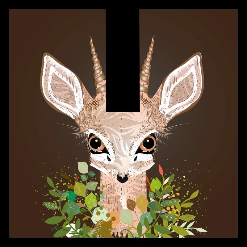 Dwarf antelope Dikdik with big eyes