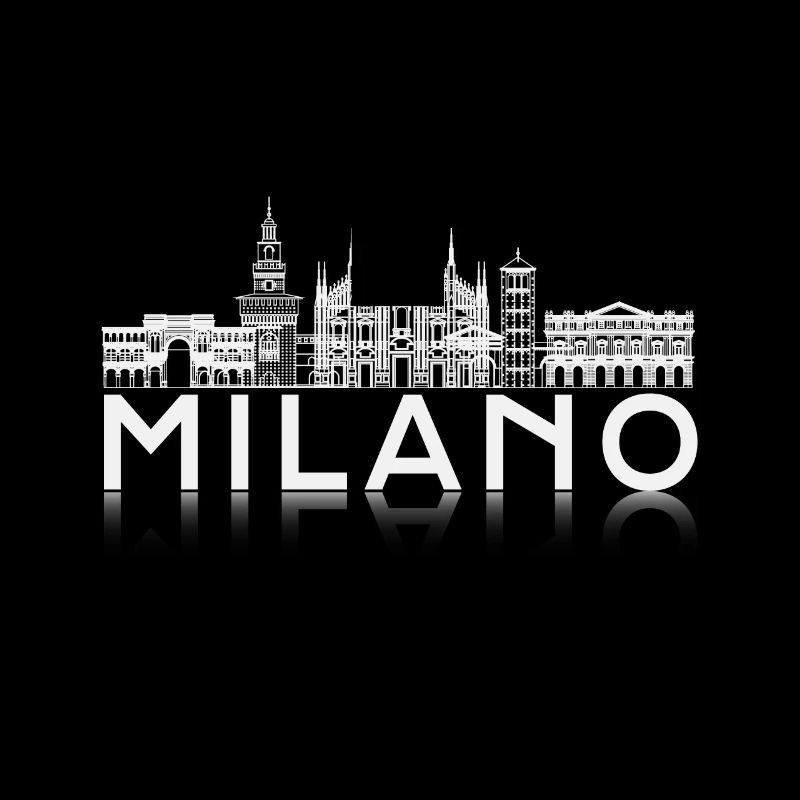 Milano Skyline Silhouette Reflection
