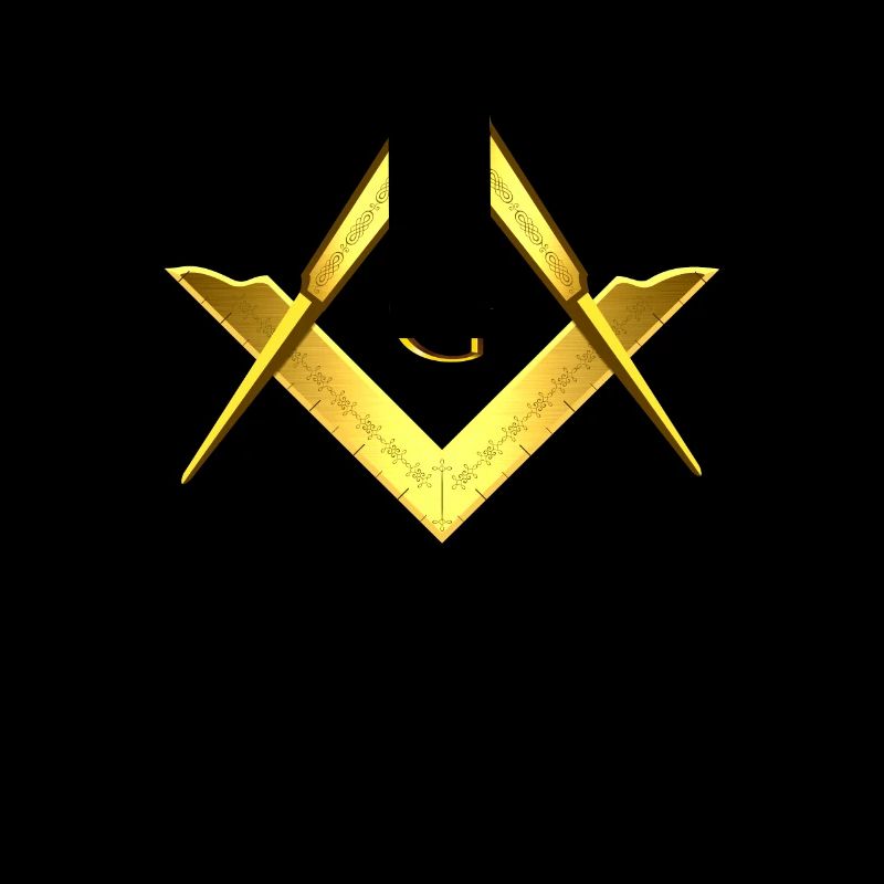 Masonic symbol angle compass gold freemasonry