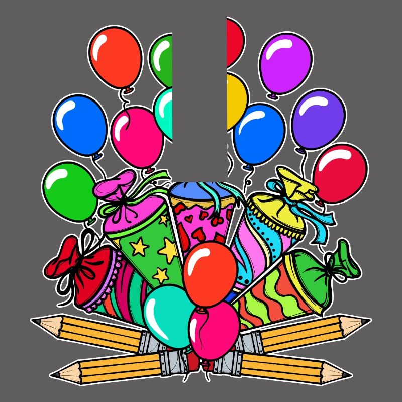 School Start Balloon Pencil School Bag Start