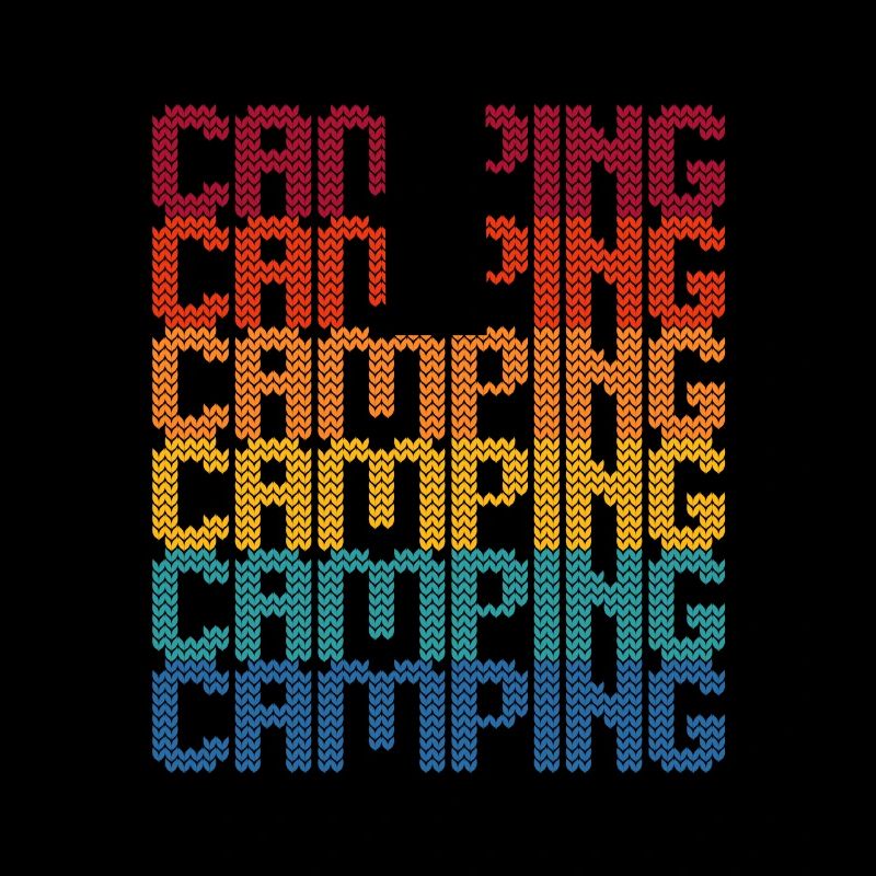 Camping Regenbogen Blockschrift