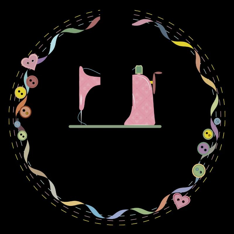 nostalgisch bunte Nähmaschine mit Knöpfe