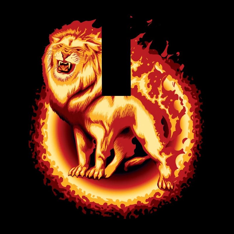 Lion en feu