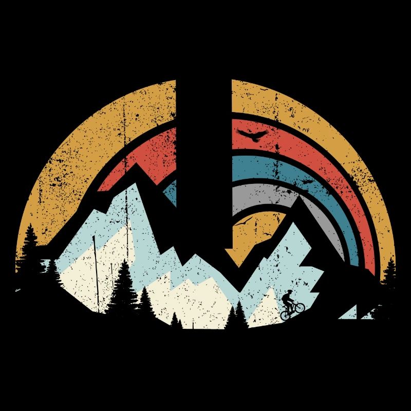 Retro Mountain Sunset Arc