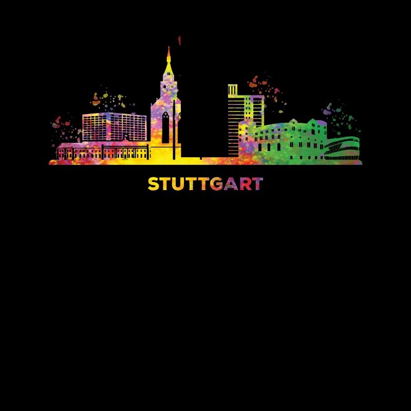 Stuttgart Skyline Tour de télévision colorée de Stuttgart