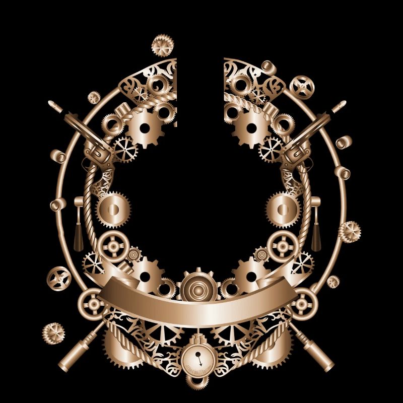 Steampunk frame in steam engine look
