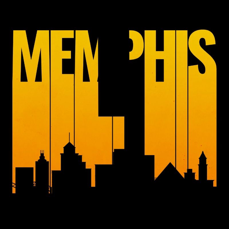 Memphis Skyline Gold Gradient