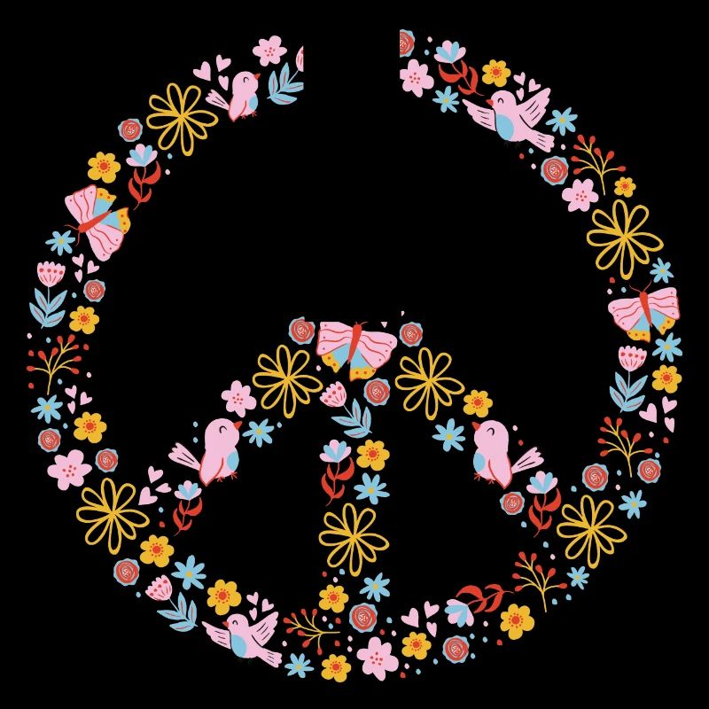 Blumenpeace Peacezeichen Muster