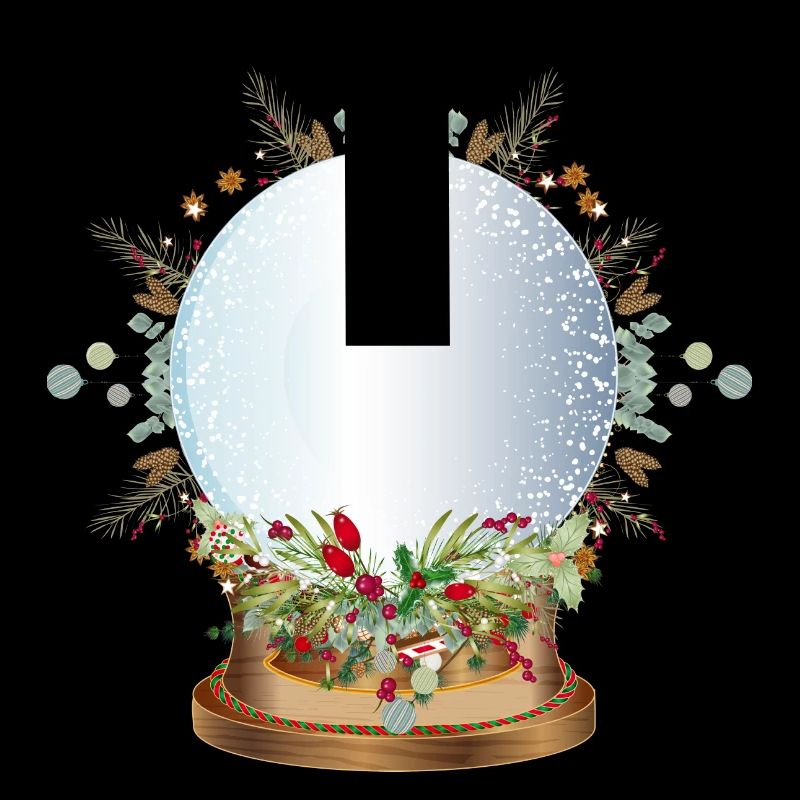 empty nostalgic snow globe to label