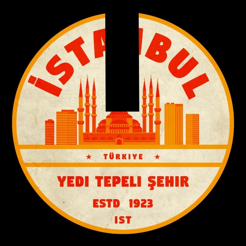 Istanbul Skyline Retro-Abzeichen