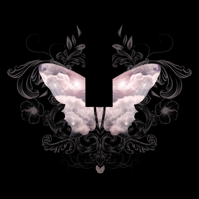 Un papillon céleste de nuages délicats