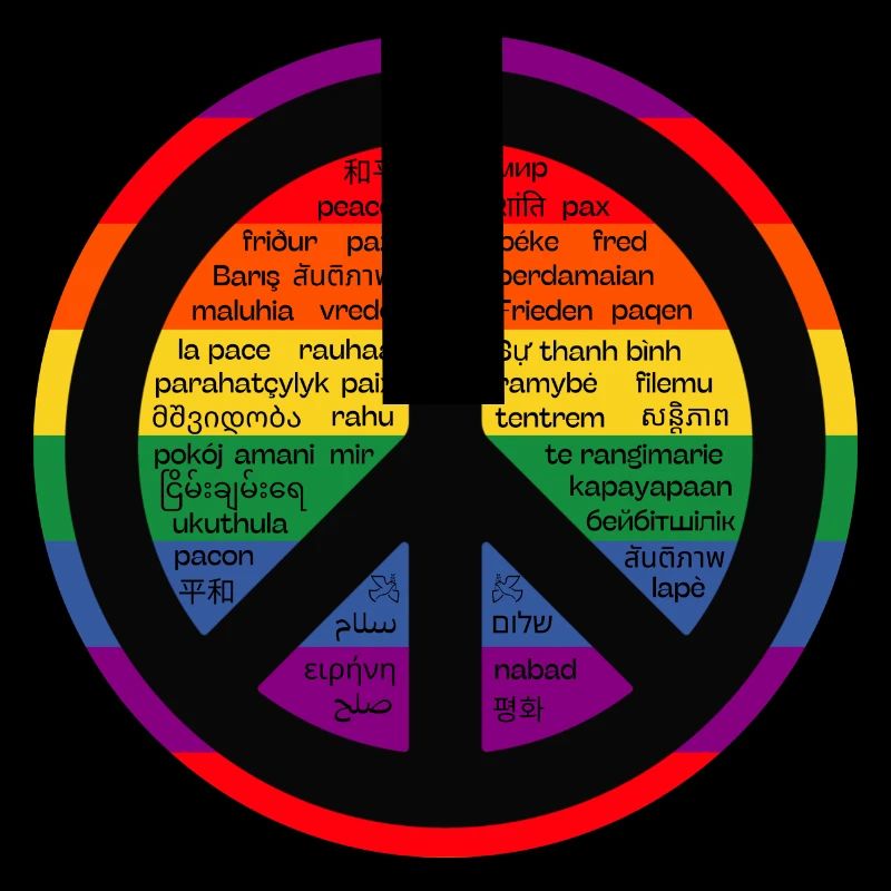 Signe arc-en-ciel de paix.