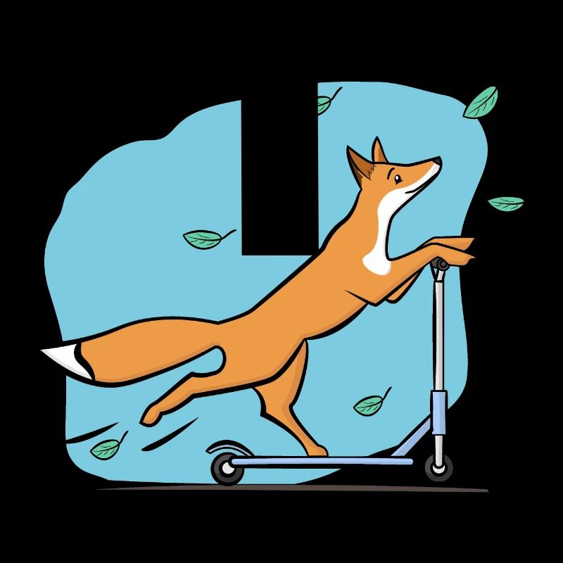 Renard avec scooter