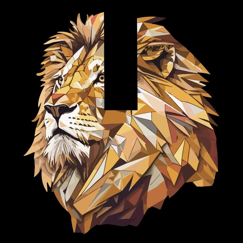 Stylized Lion, Geometric