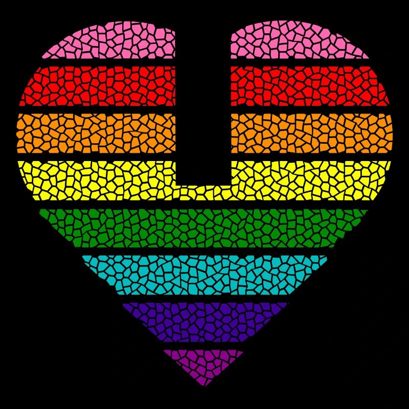 Buntes Regenbogen Herz retro gay pride lgbtq csd