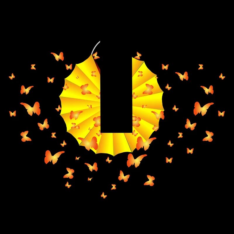 bright yellow lantern buzzing with butterflies
