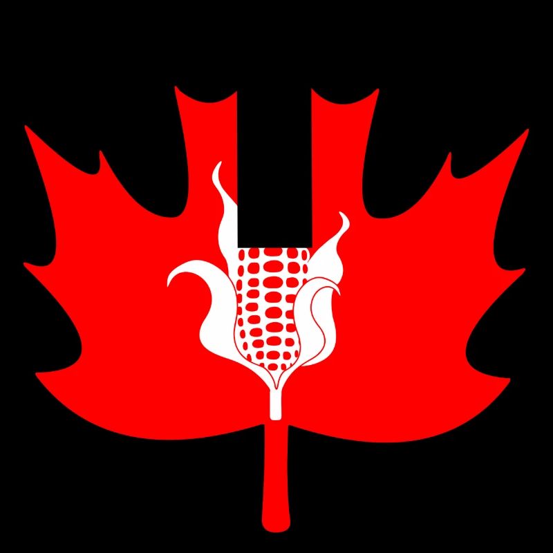 Canada maple leaf corn logo