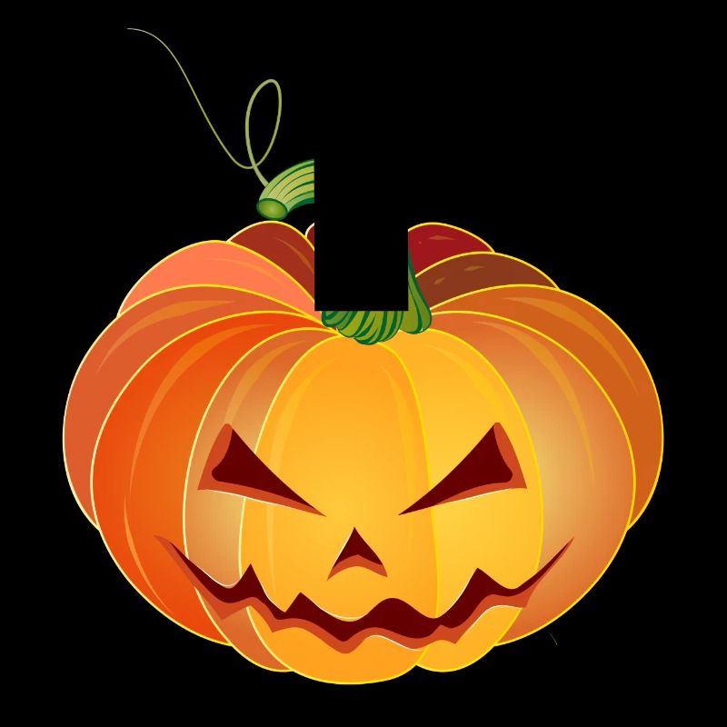 orange halloween pumpkin face