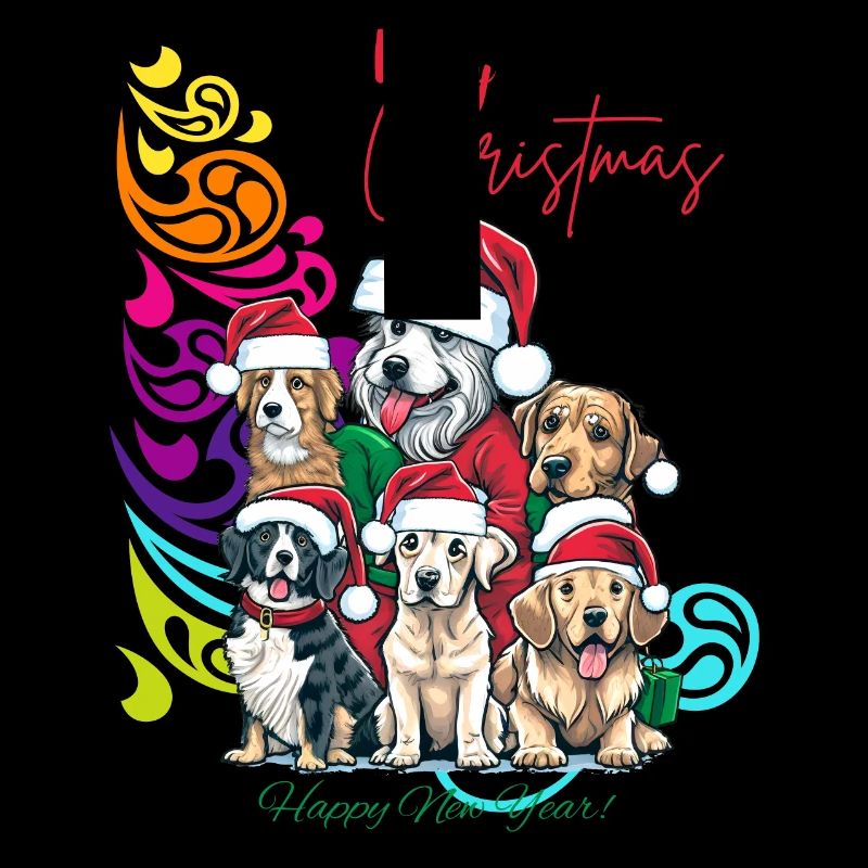 Conception festive de Noël Dog Squad