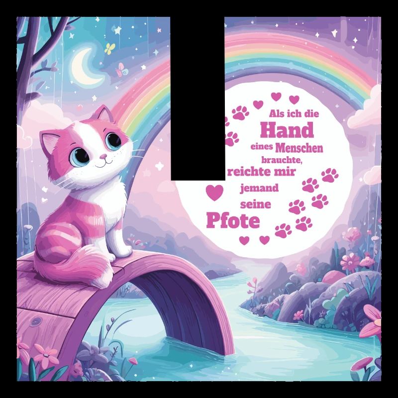 Cat with rainbow