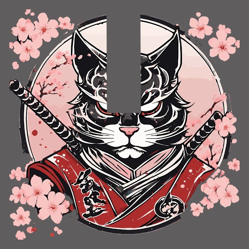 Dämonischer Kawaii Neko Samurai : Katzen-Samurai