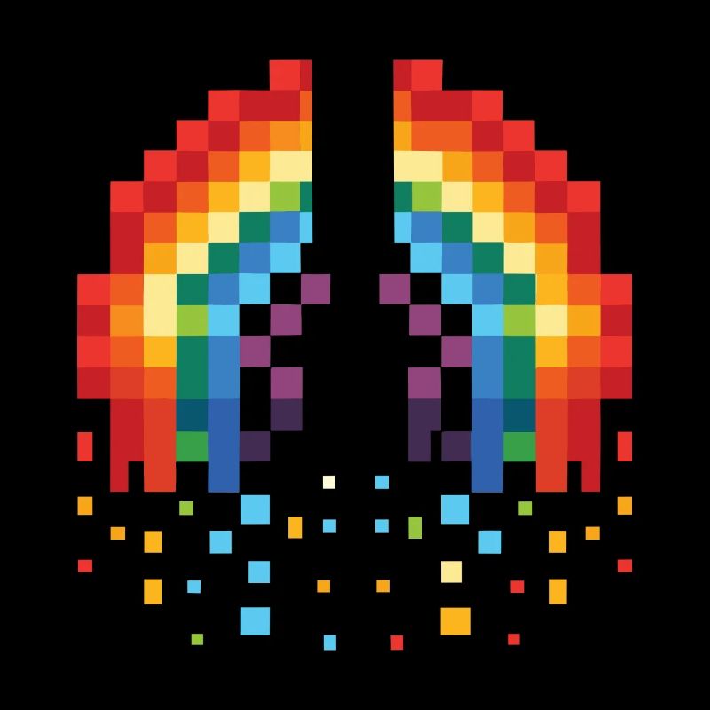 Pixel Art Rainbow 8-Bit Rétro