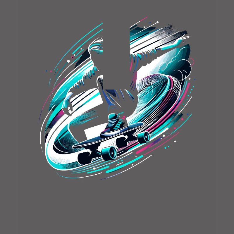 Longboarder auf Skateboard oder Longboard