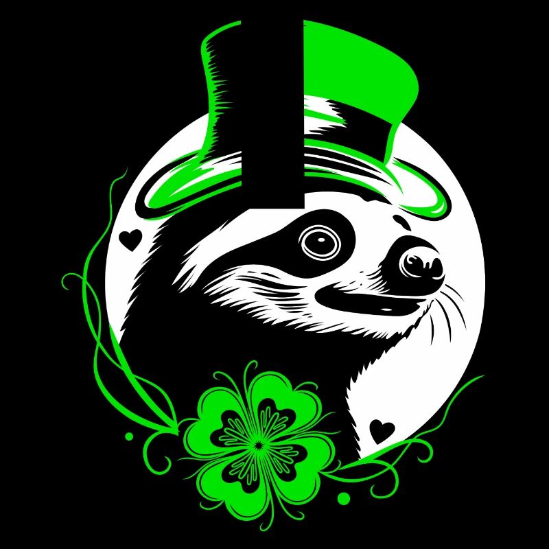 Faultier St Patricks Day mit Klee und Hut