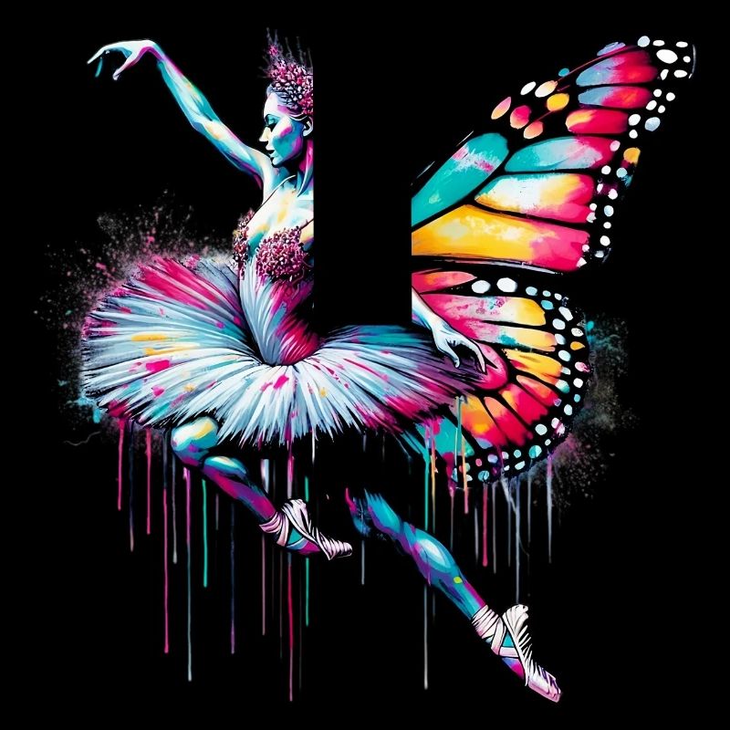 Ballerine avec des ailes de papillon papillons tutu