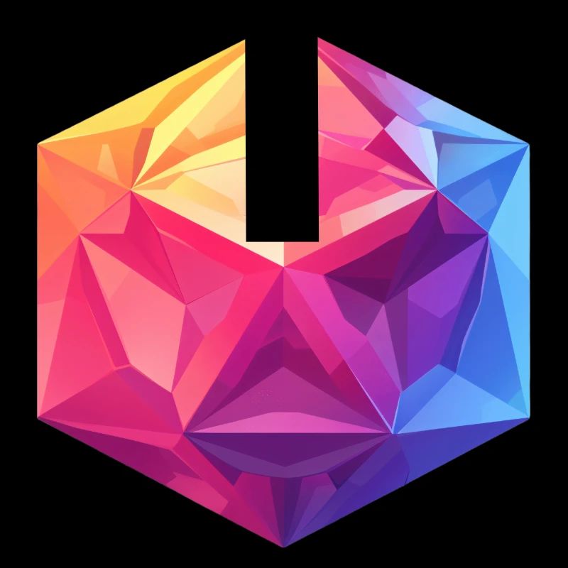 Cube Géométrique D20 – Design RPG coloré