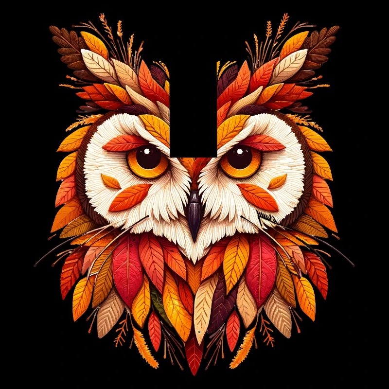 schöne Eule, gestaltet aus verschiedenen Blättern