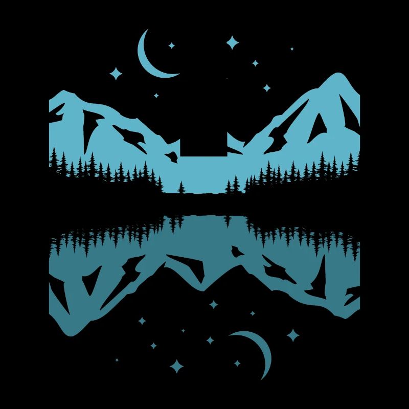 Moonlit Mountain Reflection