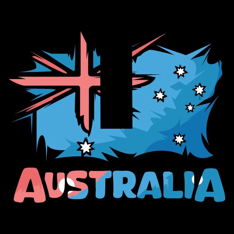Australien Flagge Comic Illustration Symbol Logo