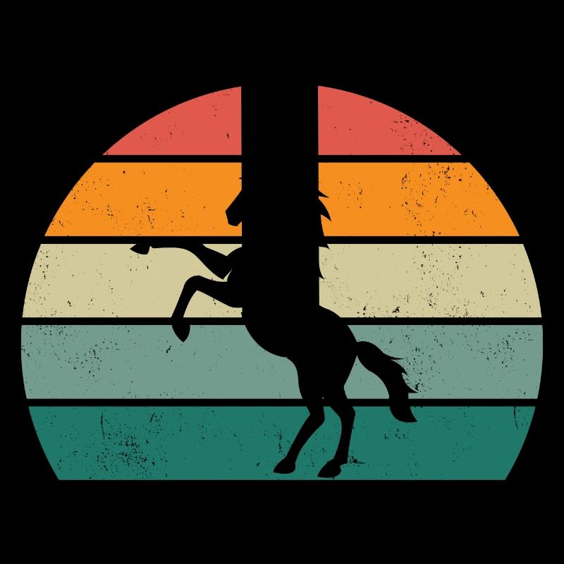 Conception rétro de la silhouette du cheval