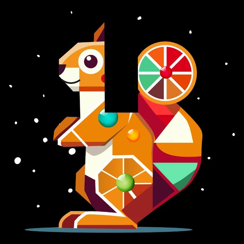 Geometrisches Eichhörnchen-farbenfroher Hingucker