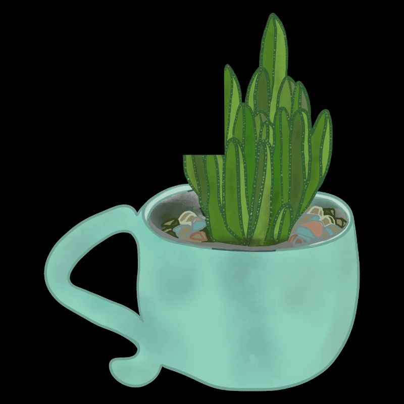 Eine Tasse mit einer Sukkulente