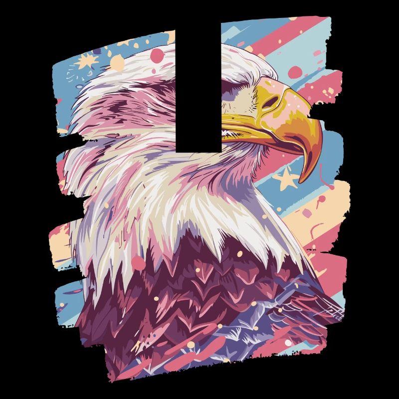 American flag with eagle