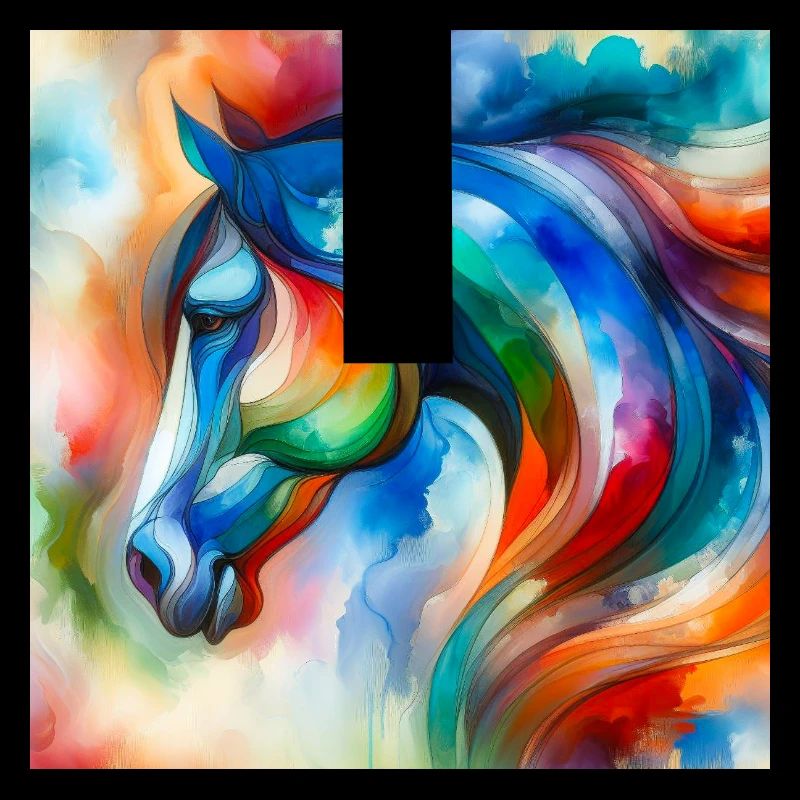 Portrait de cheval abstrait