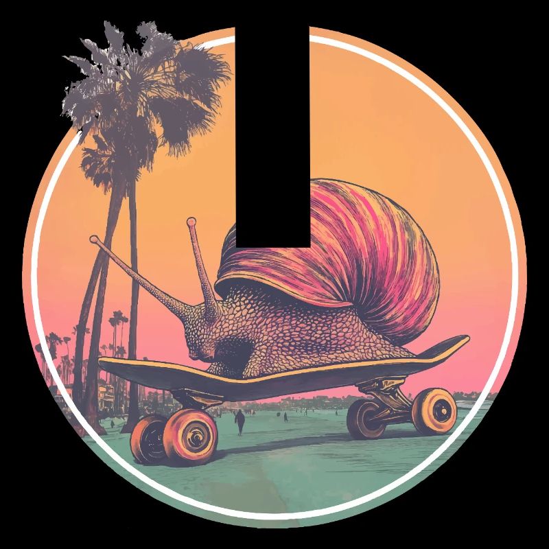 Cool skateboard snail – design rétro réfrigéré