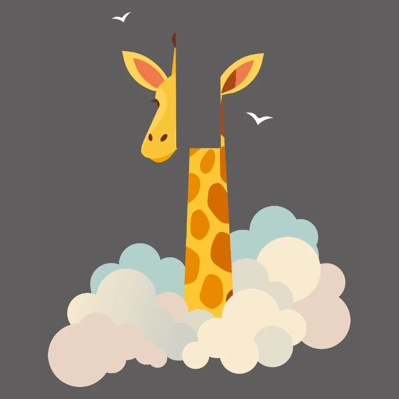 Douce girafe au-dessus des nuages – Motif onirique